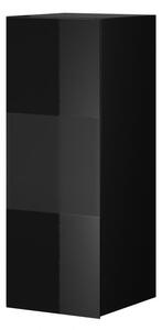 Závesná skrinka HEIKO s presklenenou časťou, čierna