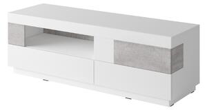Jednoduchý televízny stolík SHADI, biela/betón