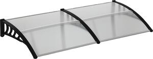 Outsunny baldachýn pre vchodové dvere 200 x 96 x 27 cm baldachýn s UV ochranou, ochrana proti dažďu ochrana proti slnku pre exteriér hliníková čierna