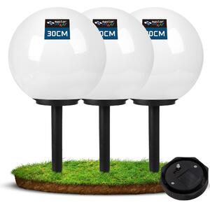 MasterLED solárne záhradné svetlo guľa sada 3 - 30 cm - solárna lampa so súmrakovým senzorom - IP44 - záhradná lampa na zapojenie - vonkajšie osvetlenie
