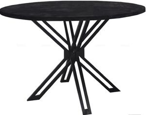 Mangový drevený jedálenský stôl Yana Black okrúhly Ø 130 cm Mahom