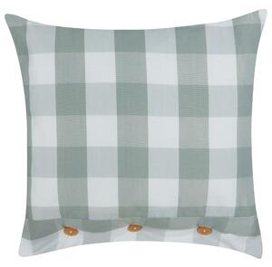 Dekoratívny vankúš mätová zelená tkanina 45 x 45 cm károvaný vzor štýl chaty textil doplnky