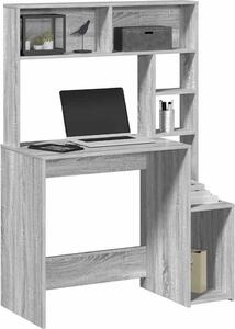 Maison Exclusive - písací stôl s policou, sivá farba Sonoma, 100 x 45 x 140 cm, drevený materiál