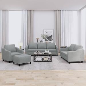 Maison Exclusive – 4-dielna sedacia súprava s vankúšmi, svetlosivá látka