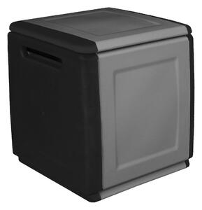 ARTPLAST Plastový úložný box Linea Cube 1dílná - šedočierny