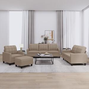 Maison Exclusive – 4-dielna sedacia súprava s vankúšmi v odtieni cappuccino-hnedá, z umelej kože