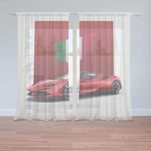 Sablio Záclony Ferrari Talianska vlajka na červenom bloku: 2ks 150x250cm