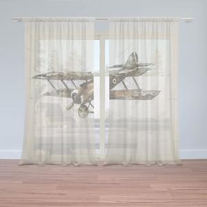 Sablio Záclony Historický dvojplošník Vintage: 2ks 150x250cm