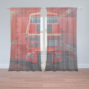 Sablio Záclony Červený poschodový autobus Vlajka: 2ks 150x250cm