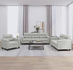 Maison Exclusive – 3-dielna sedacia súprava s vankúšmi, svetlosivá mikrovlákna