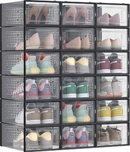 Organizér na topánky MARI, 18boxov, priesvitná/čierna SongmicsHome