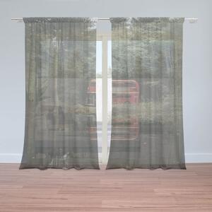 Sablio Záclony Červený poschodový autobus: 2ks 150x250cm