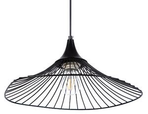 Závesná lampa na strop čierna kovové drôtené tienidlo industriálny moderný štýl obývačka spálňa