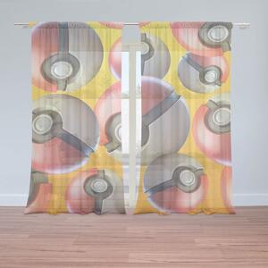 Sablio Záclony Pokemon ball Pattern: 2ks 150x250cm