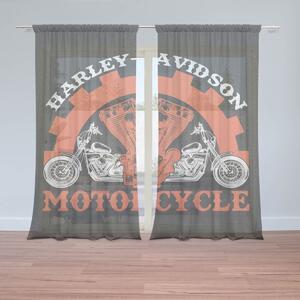 Sablio Záclony Harley-Davidson motor Čierne pozadie: 2ks 150x250cm