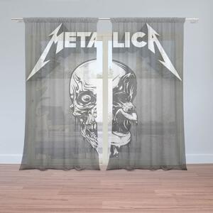 Sablio Záclony METALLICA Lebka Sivá: 2ks 150x250cm
