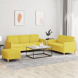 Maison Exclusive – 3-dielna sedacia súprava s vankúšmi, svetložltá látka