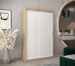 Skriňa s posuvnými dverami v šírke 120 cm TIMEA - dub sonoma / biela