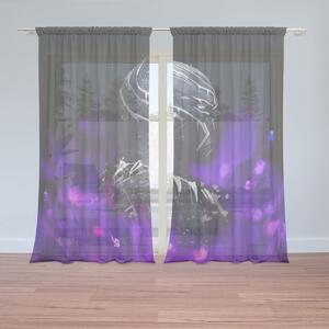 Sablio Záclony BLACK PANTHER Fialová luminiscencia: 2ks 150x250cm