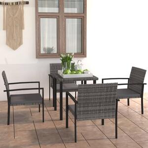 Maison Exclusive – 5-dielna záhradná jedálenská súprava z polyratanu, sivá