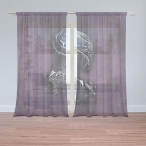 Sablio Záclony BLACK PANTHER z profilu Fialový hmlistý: 2ks 150x250cm