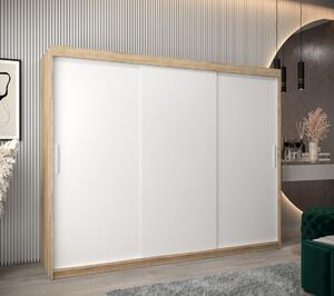 Skriňa s posuvnými dverami v šírke 250 cm TIMEA - dub sonoma / biela