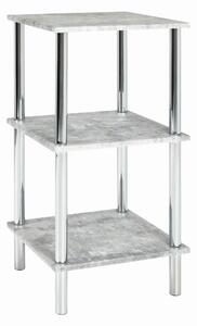 REGÁL, sivá, chrómová, oceľ, 39/77/39 cm - Online Only drobný nábytok, Online Only