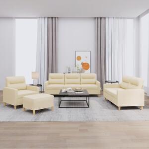 Maison Exclusive – 4-dielna sedacia súprava s vankúšmi, krémová látka