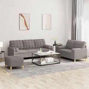 Maison Exclusive – 3-dielna sedacia súprava s vankúšmi, látka v odtieni taupe