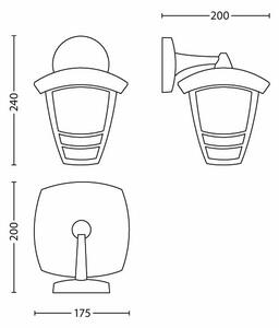 Philips 15381/30/16 - Vonkajšie nástenné svietidlo MYGARDEN CREEK 1xE27/60W/230V