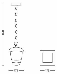 Philips 15386/30/16 - Vonkajší závesný luster MYGARDEN CREEK 1xE27/60W/230V IP44