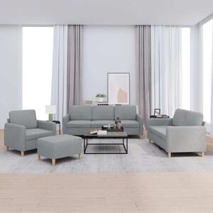 Maison Exclusive – 4-dielna sedacia súprava s vankúšmi, svetlosivá látka