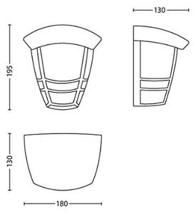 Philips 15387/31/16 - Vonkajšie nástenné svietidlo MYGARDEN CREEK E27/60W/220-240V