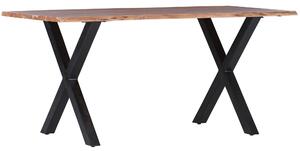 JEDÁLENSKÝ STÔL, akácia, prírodná farba, čierna, 140/76/80 cm Livetastic - Stoly