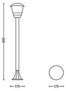 Philips 15383/31/16 - Vonkajšia lampa MYGARDEN CREEK 1xE27/60W/230V