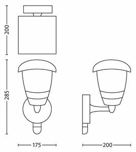 Philips 15388/31/16 - Vonkajšie nástenné svietidlo s čidlom MYGARDEN CREEK 1xE27/60W/230V