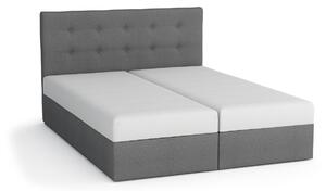 Manželská posteľ z ekokože s úložným priestorom 180x200 LUDMILA - béžová / krémová