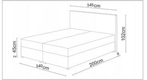Manželská posteľ z ekokože s úložným priestorom 160x200 LUDMILA - biela / krémová