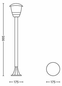 Philips 15383/30/16 - Vonkajšia lampa MYGARDEN CREEK 1xE27/60W/230V čierna