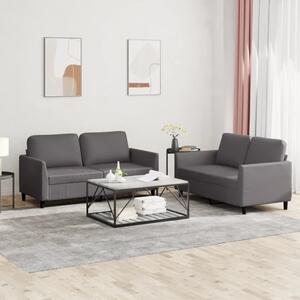 Maison Exclusive – 2-dielna sedacia súprava s vankúšmi, sivá umelá koža