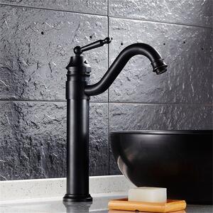 Umývadlová batéria KRAN retro BLACK stojaca LEDA LAUFERI