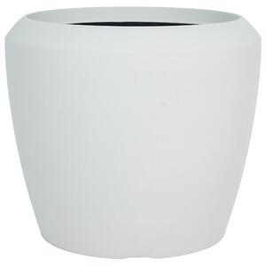 Kvetináč krémová biela polyresin 56 x 51 cm okrúhly tvar moderný štýl interiér exteriér záhrada