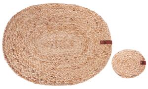 Sada 12 prestieraní a podložiek prírodná z juty 30 x 40/10 x 12 cm ručne vyrobené podložky pod taniere a poháre boho kuchyňa jedáleň
