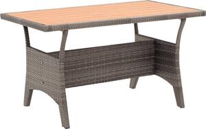 Maison Exclusive – Záhradný stôl, sivý, 120 x 70 x 66 cm, poly ratan