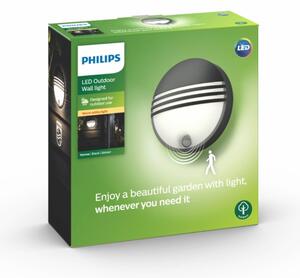 Philips 17297/30/16 -LED vonkajšie svietidlo so senzorom YARROW LED/6W/230V IP44