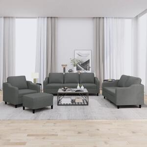 Maison Exclusive – 4-dielna sedacia súprava s vankúšmi, tmavosivá látka