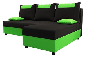 Rohová sedacia súprava SANVI - čierna / zelená