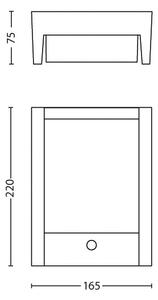 Philips 16461/93/P3 - LED Vonkajšie svietidlo so senzorom ARBOUR LED/6W IP44