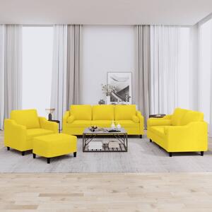 Maison Exclusive – 4-dielna sedacia súprava s vankúšmi, svetložltá látka