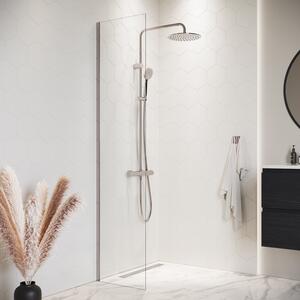 Badplaats Sprchová Zástena Florida 40 x 200 cm - Chróm - Walk-In Sprchový Kút 8 mm Bezpečnostné Sklo